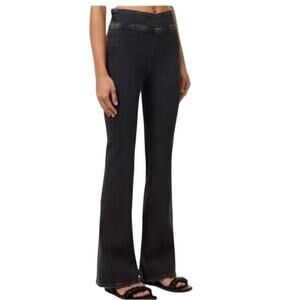 FRAME Denim Jeans Size 1 Womens Jet Set Flare Black Denim Sheen Noir Travel Jean
